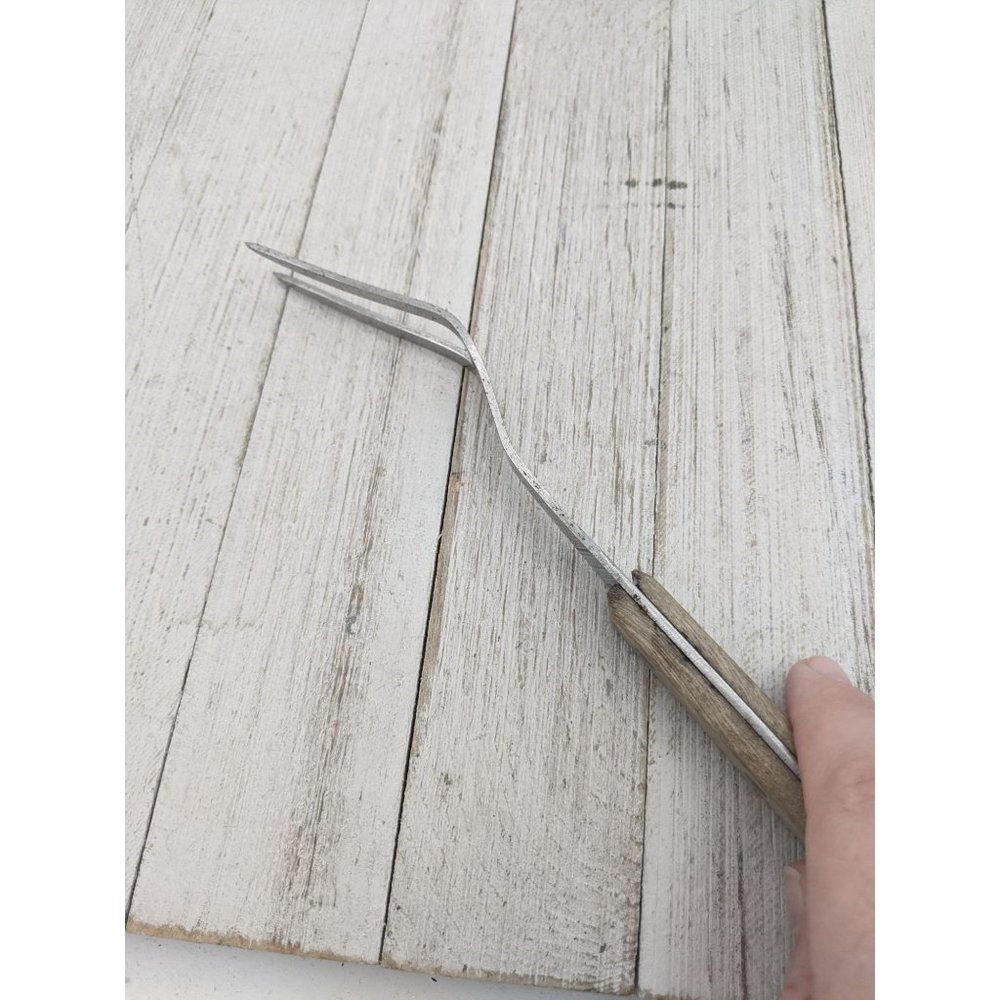 Vintage Ekco Inoxidable Meat Utility Turning Fork 10" Wood Handle Mexico - Picture 6 of 8